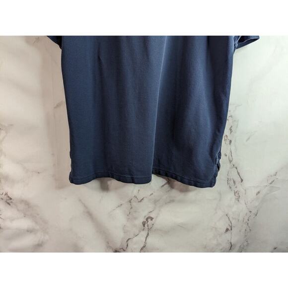 Duluth Shirt Mens Large Blue Polo Short Sleeve Navy Gusseted Top Trading Co - Picture 7 of 9